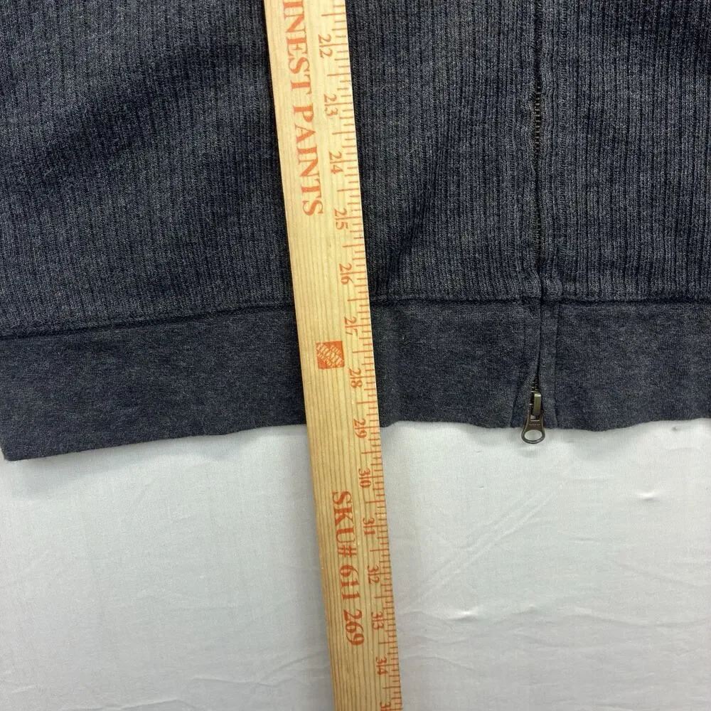 Pendleton Men’s XL Full Zip Vest Gray Ribbed Cotton Sweater Mock Neck